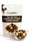 UNIQBITE Chocolate Covered Coffee Beans, 4.4 Oz, Mixed Chocolate Dragees with Whole Roasted Coffee, White-Dark-Milk Chocolates, Resealable Bag