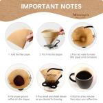 Niveaya 200 Count Cone Coffee Filters, Size 02 Natural Unbleached Paper Coffee Filter, Disposable Cone Filters for Pour Over and Drip Coffee Maker (2-4Cup)