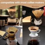 Niveaya 200 Count Cone Coffee Filters, Size 02 Natural Unbleached Paper Coffee Filter, Disposable Cone Filters for Pour Over and Drip Coffee Maker (2-4Cup)