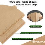 Niveaya 200 Count Cone Coffee Filters, Size 02 Natural Unbleached Paper Coffee Filter, Disposable Cone Filters for Pour Over and Drip Coffee Maker (2-4Cup)