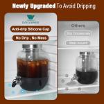 Cold Brew Coffee Maker, 1 Gallon Iced Coffee Maker With Stainless Steel Filter, Heavy Duty Glass Cold Brew Pitcher With Stainless Steel Spigot, Mason Jar Cold Brew Coffee Maker Fast Iced Tea Maker