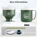 SELFLA Stainless Steel Pour Over Coffee Maker Set, Outdoor Coffee Dripper, Reusable Coffee Filter&Insulated Camping Mug (16oz), for Hiking, Camping&Outdoor Adventures, Rinse-clean&Portable -Green