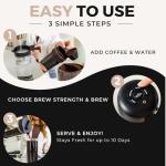 VINCI Express Cold Brew, Electric Cold Brew Coffee Maker in 10 minutes, Glass Carafe, 4 Brew Strength Settings & Cleaning Cycle, Easy to Use & Clean 1.4 Liters Push Button Control