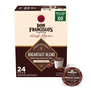 Don Francisco's Breakfast Blend Coffee - 24 K-Cup Compatible Single-Serve Pods - 100% Arabica - Fruity Aroma, Rich Flavor - Recyclable through TerraCycle - Compatible with Keurig Brewers