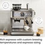 Chefman Crema Supreme 15 Bar Espresso Machine with Milk Frother, Barista Steam Wand, Professional Coffee Maker with Coffee Grinder, 30 Grind Settings, 3L Removable Water Tank - Stainless Steel