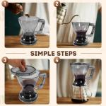 Newdehanm Pour Over Coffee Dripper & Filter, Reusable Paperless Clever Dripper Automatic Drip Coffee and Tea Maker with Immersion Extraction, BPA-Free, 21oz Home Brewing