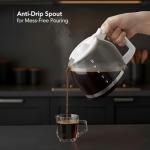 OVENTE 12-Cup Drip Coffee Maker with Borosilicate Glass Carafe, One-Touch Operation Machine, Anti-Drip System, Reusable Filter and Clear View Water Gauge, Ideal for Home or Office, Light Teal CM412LBL