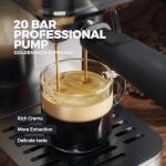 JZ.CAFE Espresso Machine with Rapid Cold Brew, Hot & Iced Coffee Machine, Espresso Maker with Milk Frother Steam Wand, One Touch Control with 41oz Water Tank for Latte, Cappuccino, Gift