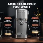 JZ.CAFE Espresso Machine with Rapid Cold Brew, Hot & Iced Coffee Machine, Espresso Maker with Milk Frother Steam Wand, One Touch Control with 41oz Water Tank for Latte, Cappuccino, Gift