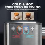 JZ.CAFE Espresso Machine with Rapid Cold Brew, Hot & Iced Coffee Machine, Espresso Maker with Milk Frother Steam Wand, One Touch Control with 41oz Water Tank for Latte, Cappuccino, Gift