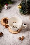 DIHOclub Cow Ceramic Cup Hidden 3D Animal Inside Mug,Cute Cartoon Handmade Figurine Mugs,Holiday and Birthday Gift for Coffee Milk Tea Lovers,12 OZ(White,Black)