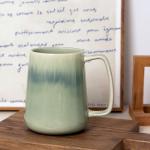 TaoTaojarvie Ceramic Coffee mugs, 24 oz, Extra Large Mugs, Big Tea and Cups, Large Handle, Pottery Mugs, Transmutation Glaze，Wide Bottom Coffee Mug, Microwave and Dishwasher Safe. (Light Green)