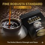 Birdee Robusta Coffee Ground – 12 ounce, Medium Roast, 100% Robusta, Low Acid, High Caffeine, Single Origin, Fine Robusta Standard, Hand Picked from Vietnam