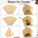 100 Count Coffee Filter #2, 2 Cone Coffee Filters Unbleached Natural 2 Cone Filters Paper Compatible with Drip and Pour Over Coffee Maker