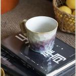 Unique Retro Japanese Style Rustic Vintage Handmade Ceramic Pottery Coffee Mug, Lead-Free Glaze Artisanal Tea Mug, Comfortable handle Teacup for Tea Latte Cappuccino Milk for office and home