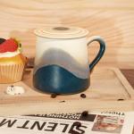 JDCervita Handmade Ceramic Coffee Mugs, 11.2 OZ Colored Glaze Coffee Cups with Lids, Thanksgiving Gift, Birthday Gift Women, Mom, Dad, Friend, Sister, Brother, Dishwasher and Microwave Cups