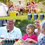 Icytrip Hand Warmer Mug,18 Oz Handmade Pottery Hand Warming Coffee Mug Large with Pocket Right Handed (Blue/Green)