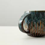 20oz Large Coffee Mug - Unique Handcrafted Look Ceramic Cup, Large Tea Mug, Microwave & Dishwasher Safe (blue)