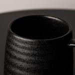 TaoTaojarvie Ceramic Coffee Mugs, 16oz, Large Capacity, Wide Bottom, Matte-finish Craft, Black mugs, Handmade Pottery Mug, Tea Cups with Handle for Office/Home, Dishwasher and Microwave Safe (Black)