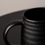 TaoTaojarvie Ceramic Coffee Mugs, 16oz, Large Capacity, Wide Bottom, Matte-finish Craft, Black mugs, Handmade Pottery Mug, Tea Cups with Handle for Office/Home, Dishwasher and Microwave Safe (Black)