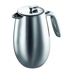 Bodum 34 oz Columbia Thermal French Press Coffee Maker, Insulated Double Wall Stainless Steel, Chrome