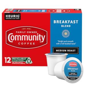 Community Coffee Breakfast Blend, Medium Roast Single-Serve Keurig K-Cup Pods, 12 Count (Pack of 1)