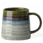 TaoTaojarvie Ceramic Coffee Mugs, 16oz, Large Capacity, Wide Bottom, Transmutation Glaze Craft, Handmade Pottery Mug, Tea Cups with Handle for Office/Home, Dishwasher and Microwave Safe (Light Green)