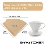 BYKITCHEN Small Coffee Filters, Size 01, Set of 200, Disposable Cone Coffee Filters Paper, Natural Paper Filters for Pour Over Coffee Dripper and Coffee Maker (1-2 Cup)