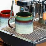 HYTYSKAR Large Ceramic Coffee Mugs, Handmade Pottery Mug, Tea Cups with Handle for Office and Home, 16 oz, Dishwasher and Microwave Safe (Ink Green)