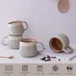 Ava Nord Ceramic Coffee Mugs Set of 4, 12 oz Stoneware Coffee Cups with Comfortable Handle for Latte, Tea, Cappuccino, Cocoa -Microwave and Dishwasher Safe - Modern Unique Aesthetic - Reactive Glaze