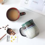 masoline 23 oz Large Ceramic Coffee Mugs, Handmade Cup with Large Handle, Big Tea and Coffee Cups for Office and Home, Microwave and Dishwasher Safe (Crystal Green)