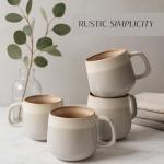 Ava Nord Ceramic Coffee Mugs Set of 4, 12 oz Stoneware Coffee Cups with Comfortable Handle for Latte, Tea, Cappuccino, Cocoa -Microwave and Dishwasher Safe - Modern Unique Aesthetic - Reactive Glaze