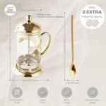DUJUST Gold Luxury French Press Coffee Maker 34oz