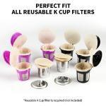 200 Count Fanativita K Cup Filters Disposable with Genius Lid Design, Fit All Reusable K Cups for Keurig (Unbleached)