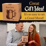 MyFancyCraft MFC Beer Mug 10 OZ - Coffee Mug - Beer stein - Wooden beer mug - Stainless Steel Cup - Handmade Gifts for Men - Fathers Day, Christmas or Birthday Gift Idea - Men Mug - Classic Brown