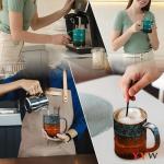 YYW Ceramic Coffee Mugs Handmade Pottery Mugs 20 Oz Espresso Cups Large Tea Cups with Handle for Office and Home (Multi-A)