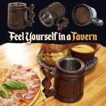 MyFancyCraft MFC Beer Mug 10 OZ - Coffee Mug - Beer stein - Wooden beer mug - Stainless Steel Cup - Handmade Gifts for Men - Fathers Day, Christmas or Birthday Gift Idea - Men Mug - Classic Brown