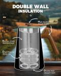 POLIVIAR French Press Coffee Maker, 34 oz Coffee Press with Real Wood Handle, Double Wall Insulation & Dual-Filter Screen, Food Grade Stainless Steel for Good Coffe and Tea, JX2025-XFPN