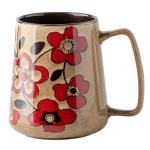 24oz Large Ceramic Coffee Mug with Big Handle, Handmade Kiln Glazed Large Coffee Mug Tea cup, Novelty Mug，Unique Uneven Surface for Office and Home，Microwave and Dishwasher Safe (khaki)