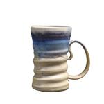 17oz Large Unique Cool Tall Handmade Ceramic Coffee Mug with Comfortable Big handle, Big Pottery Tea Mug, Artisanal Stoneware Coffee cup, Rustic Lead-free Tea Cups, Microwave safe Coffee Cup