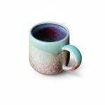Avsunela Handcrafted Ceramic Coffee Mug, Mint Blue and Pink, Textured Surface, Modern Design