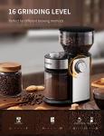 SHARDOR Burr Coffee Bean Grinder Electric, Adjustable Burr Mill with 16 Precise Grind Setting for 2-14 Cup, Silver
