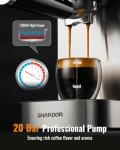 SHARDOR Espresso Machine 20 Bar, Expresso Coffee Machines with Touchscreen, Expresso Machines for Home with Milk Frother and Adjustable Temperature, for Espresso, Latte and Cappuccino Drinks
