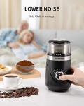 Adjustable Electric Coffee and Herb Grinder, Black