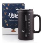 Ubeca The 34oz Large French Press Coffee Maker – Elegant Borosilicate Glass Carafe, Heat-Resistant & Minimalist Handle, Premium Design for Coffee, Tea & Hot Drinks – BPA-Free 1000ml Coffee Brewer