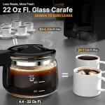 URintells Cuising Coffee Maker with Grinder, 22OZ Drip Coffee Maker with 5 Cup Glass Carafe and Removable Filter, Programmable Hot and Cold Bean to Cup Coffee Machine with Timer, Auto Shut Off