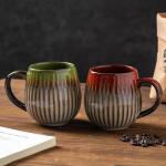 Tvvtuww Coffee Mug, Porcelain 17 oz Large Tea Coffee Cup for Office and Home, Big Mug for Women, Men, Microwave Dishwasher Safe, Ink Wash Green