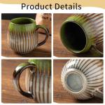 Tvvtuww Coffee Mug, Porcelain 17 oz Large Tea Coffee Cup for Office and Home, Big Mug for Women, Men, Microwave Dishwasher Safe, Ink Wash Green