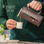 Ubeca The 34oz Large French Press Coffee Maker – Elegant Borosilicate Glass Carafe, Heat-Resistant & Minimalist Handle, Premium Design for Coffee, Tea & Hot Drinks – BPA-Free 1000ml Coffee Brewer