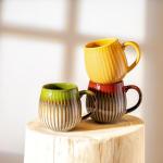 Tvvtuww Coffee Mug, Porcelain 17 oz Large Tea Coffee Cup for Office and Home, Big Mug for Women, Men, Microwave Dishwasher Safe, Ink Wash Green